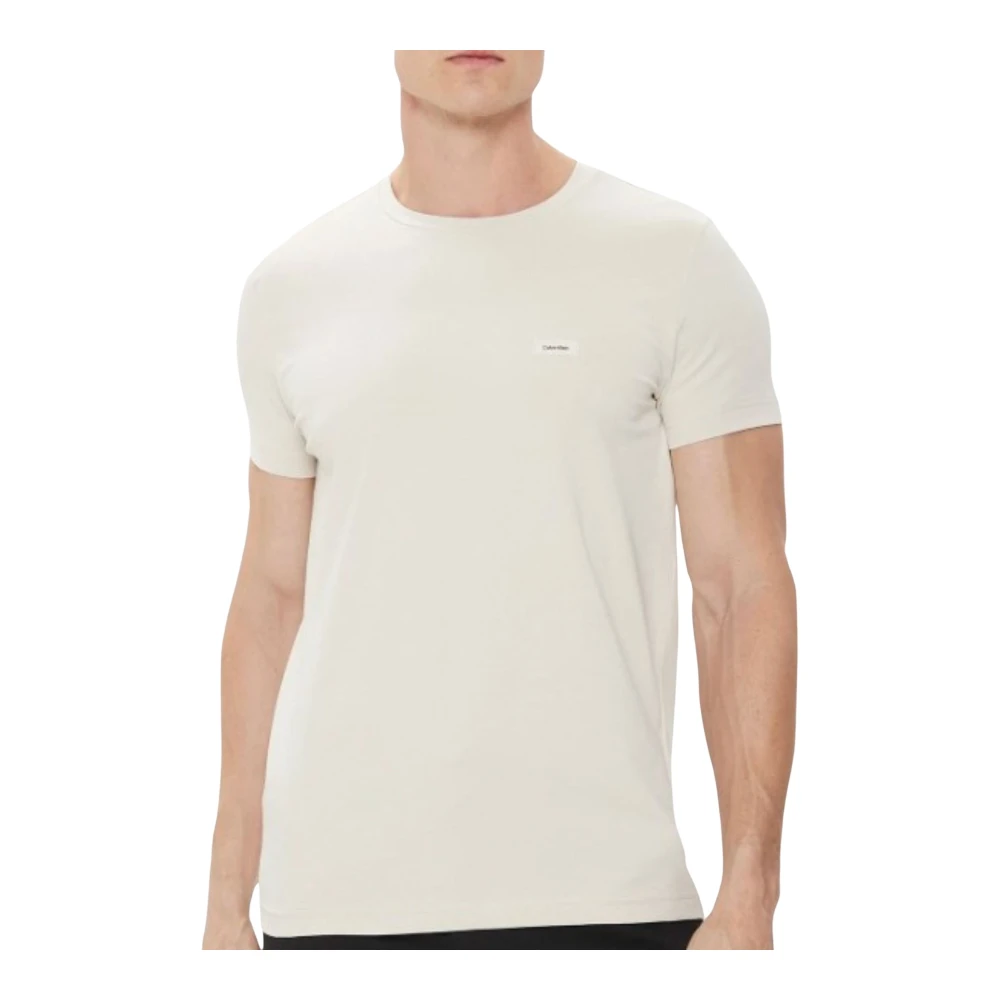Calvin Klein Slim Fit Stretch T-shirt voor heren Beige Heren