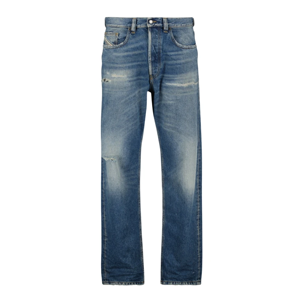 Diesel Vintage Blauwe Straight Cut Jeans Blue Heren