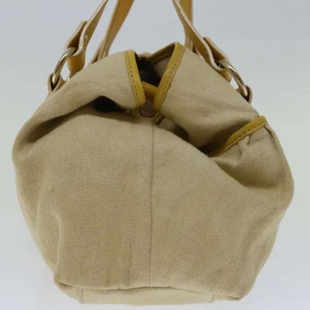 Celine Vintage Pre-owned Canvas handbags Yellow Dames