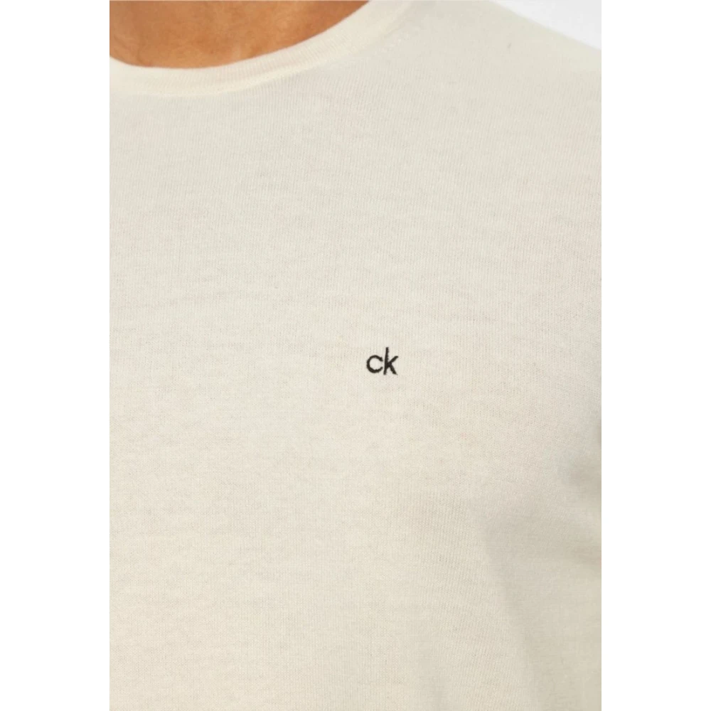 Calvin Klein Zijdeblend trui voor mannen Beige Heren