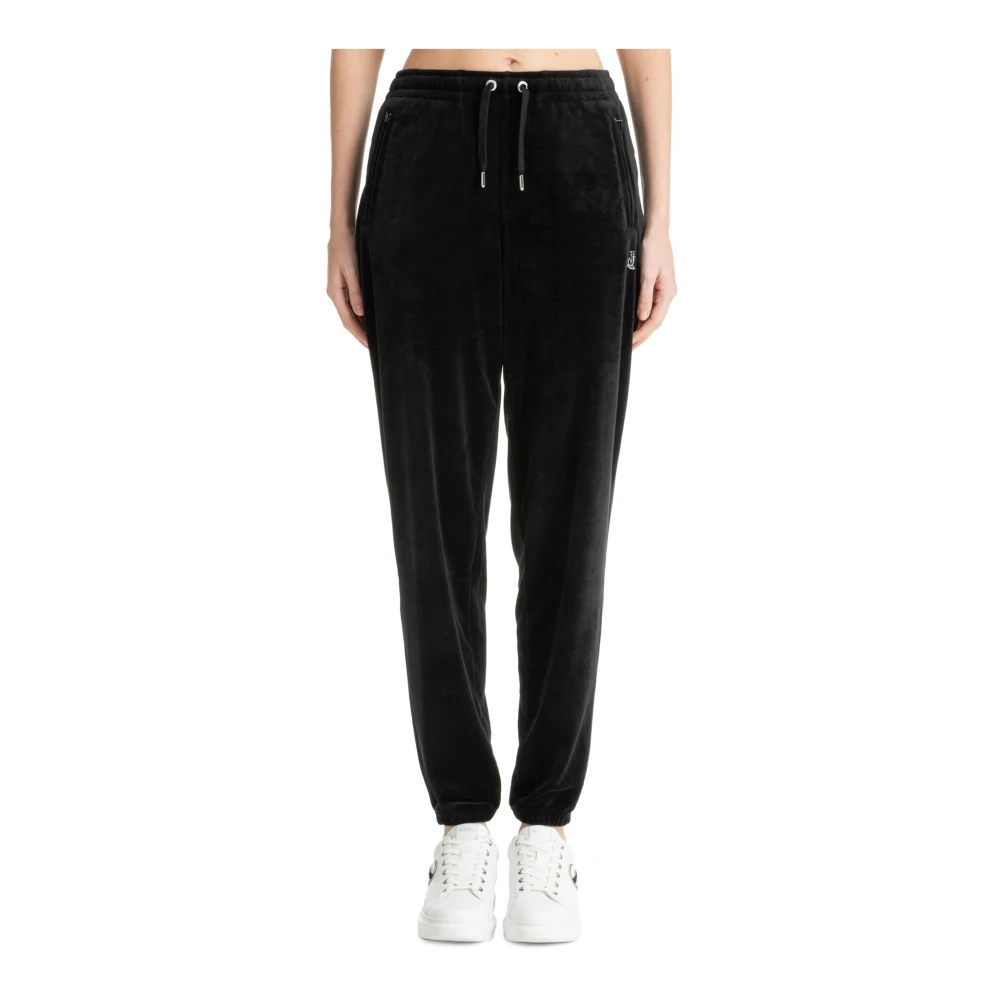 Juicy Couture Middelhoge taille Trekkoord Sweatpants met Swarovski Black Dames