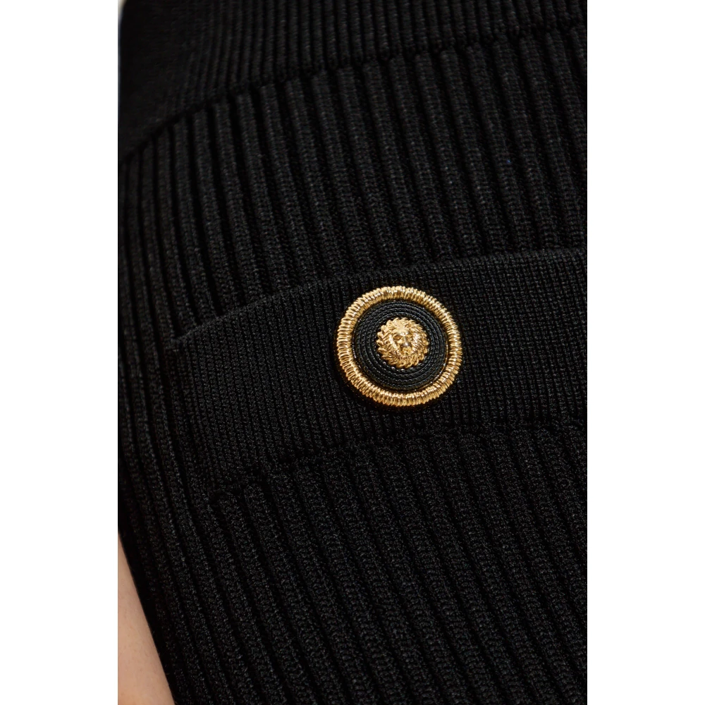 Balmain Kokerrok met zakken Black Dames