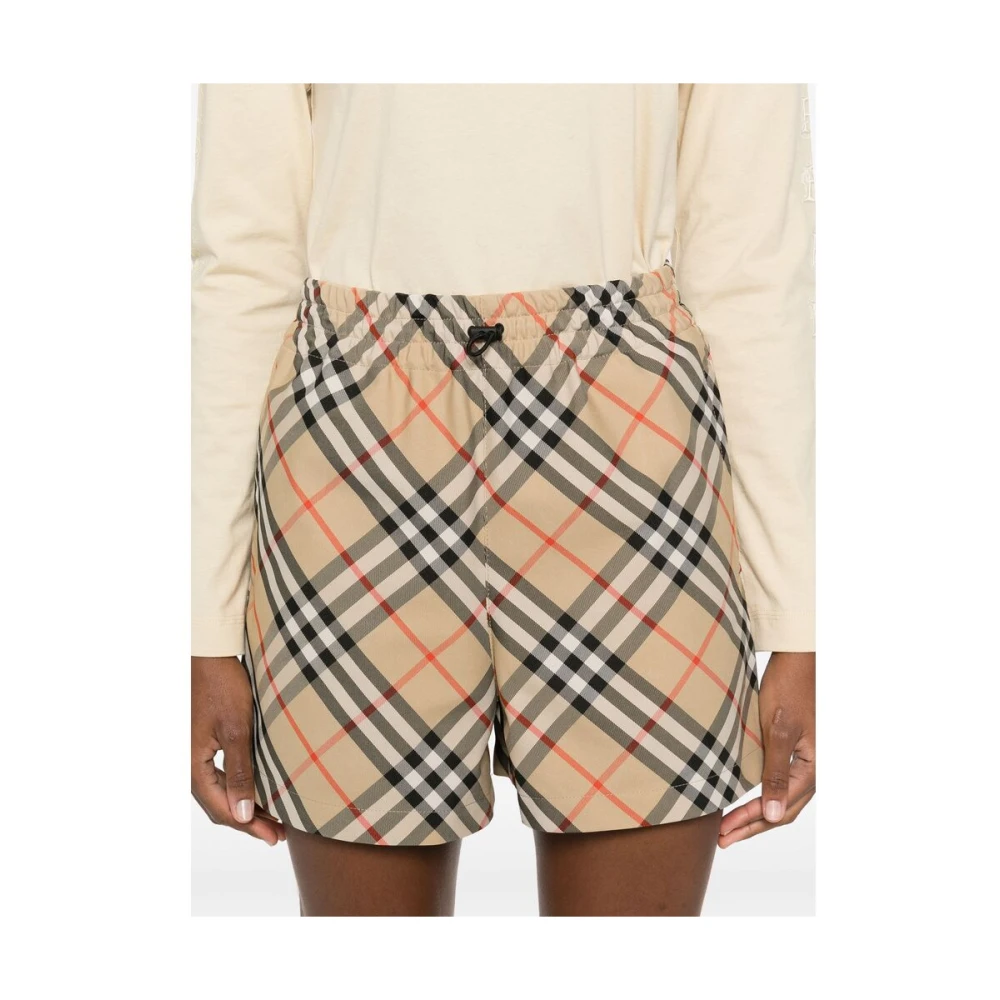 Burberry Beige Trekkoord Elastische Taille Shorts Beige Dames