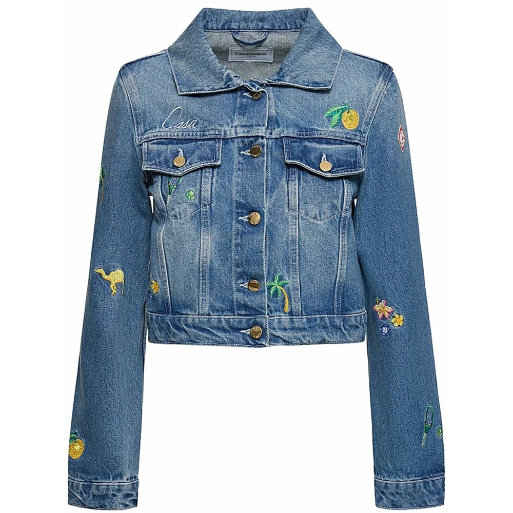 Casablanca Women's Blue Denim Jackets, 2XS, Giacca