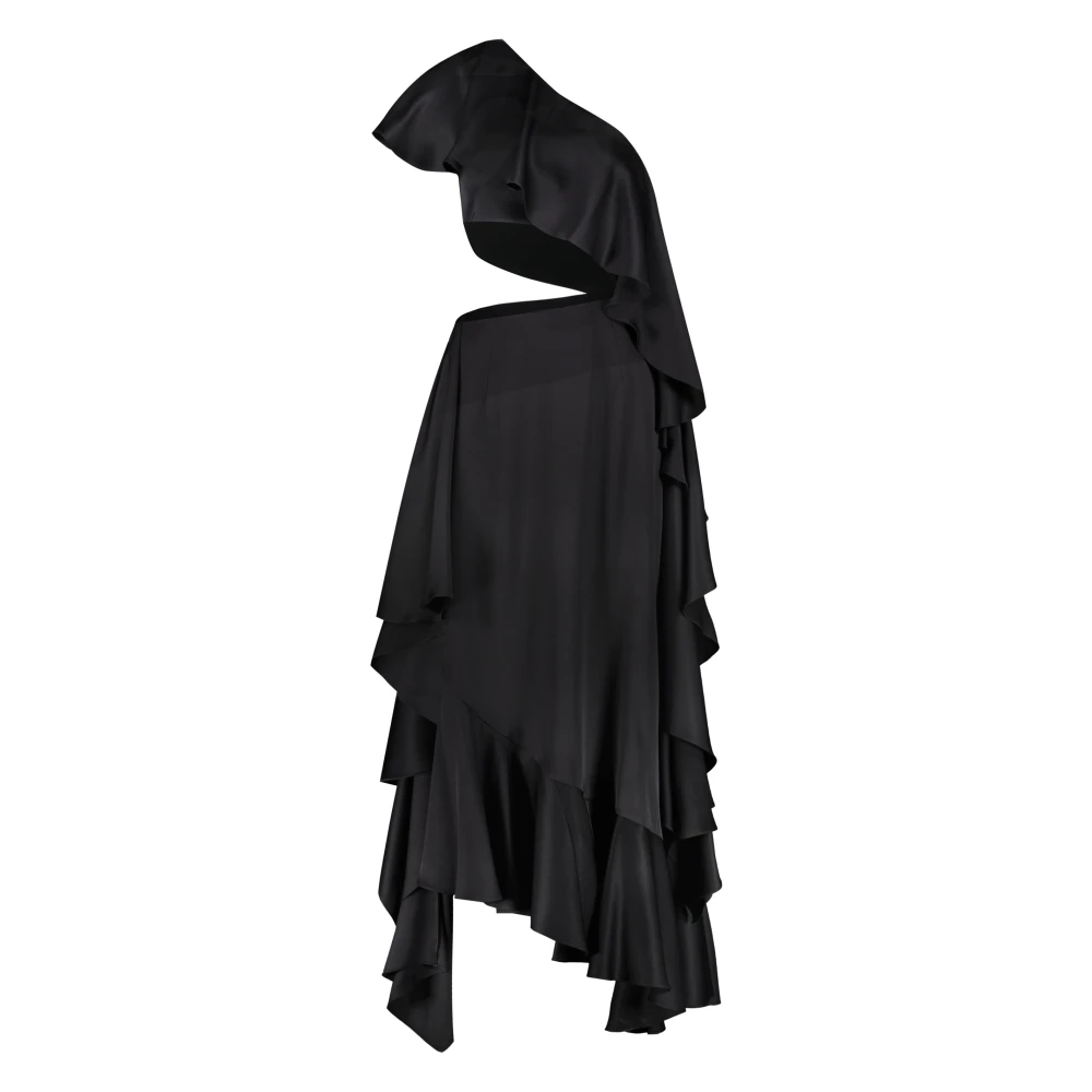 Alexander mcqueen Zijden Maxi Jurk Black Dames