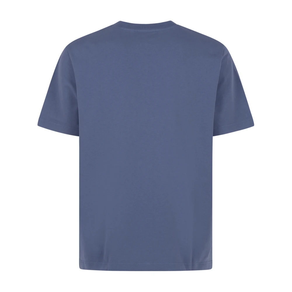 Maison Kitsuné Handgeschreven Comfort T-shirt Blue Heren