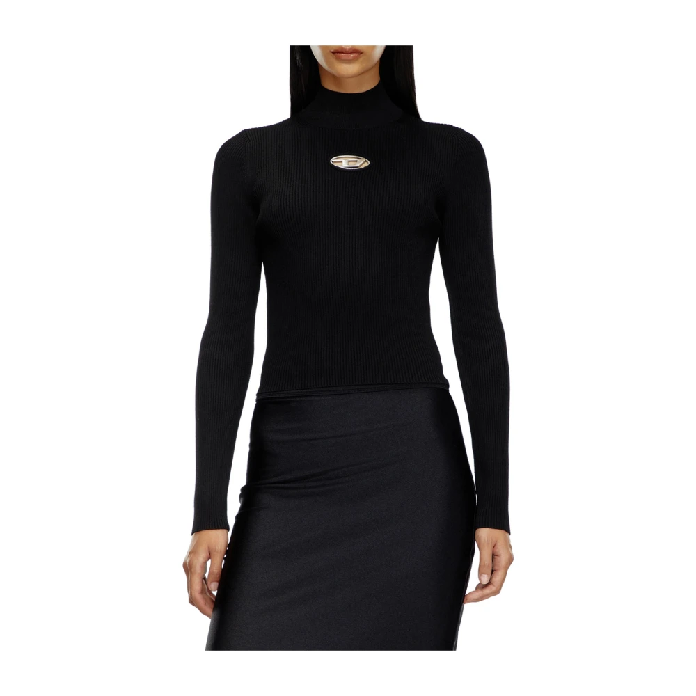Diesel Veelzijdige Ribtop met Ovaal D-detail Black Dames