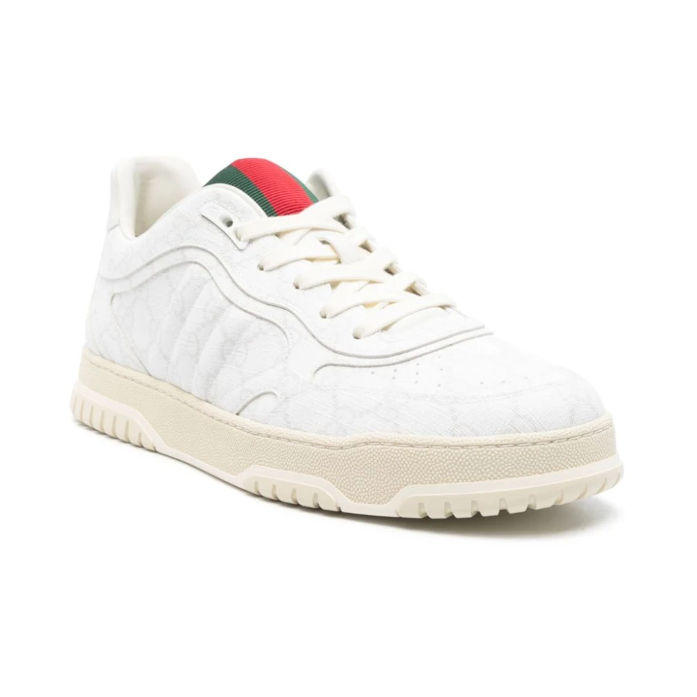 Gucci Witte lage sneakers met GG Supreme-stof White Heren