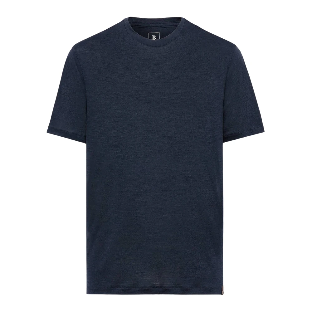 Boggi Milano Tencel Wolmix T-Shirt Blue Heren