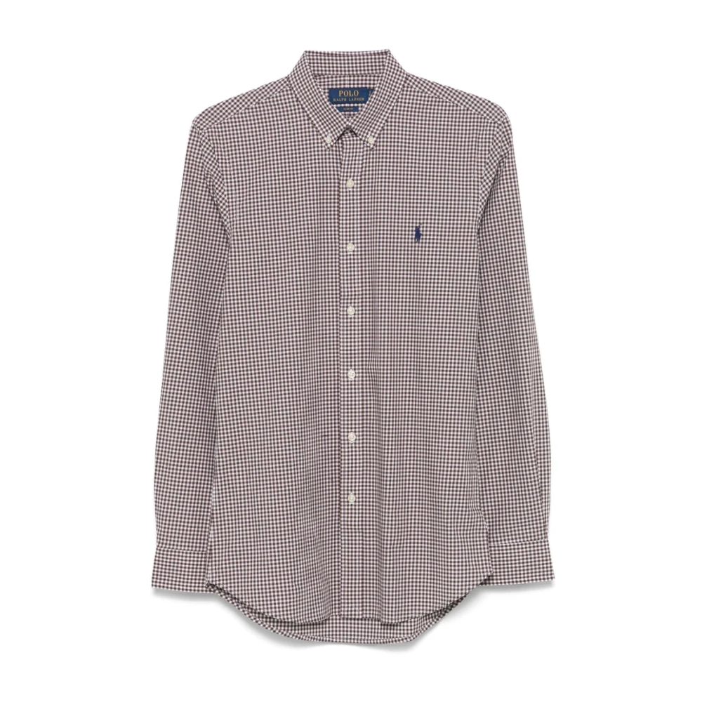 Ralph Lauren Argyle Check Poplin Overhemd Brown Heren