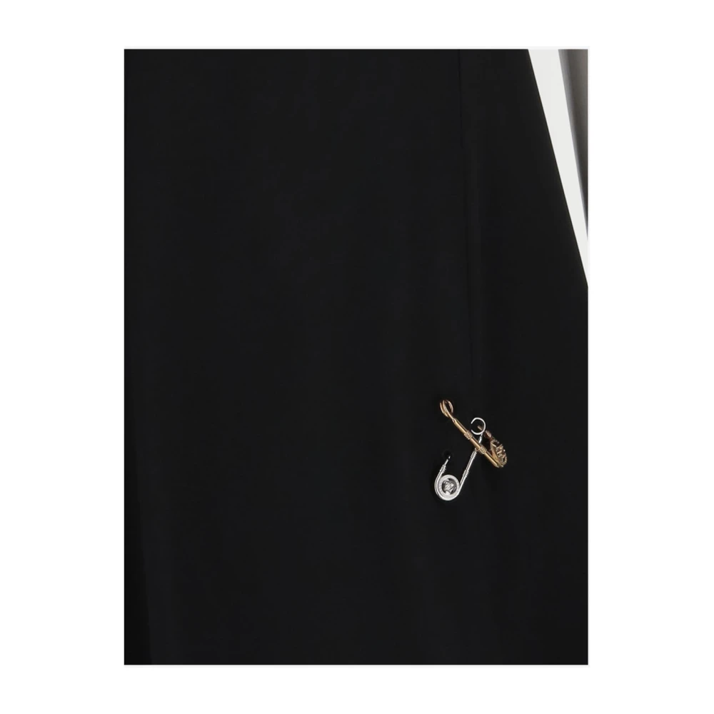 Versace Satijnen Mini Jurk met Broche Detail Black Dames