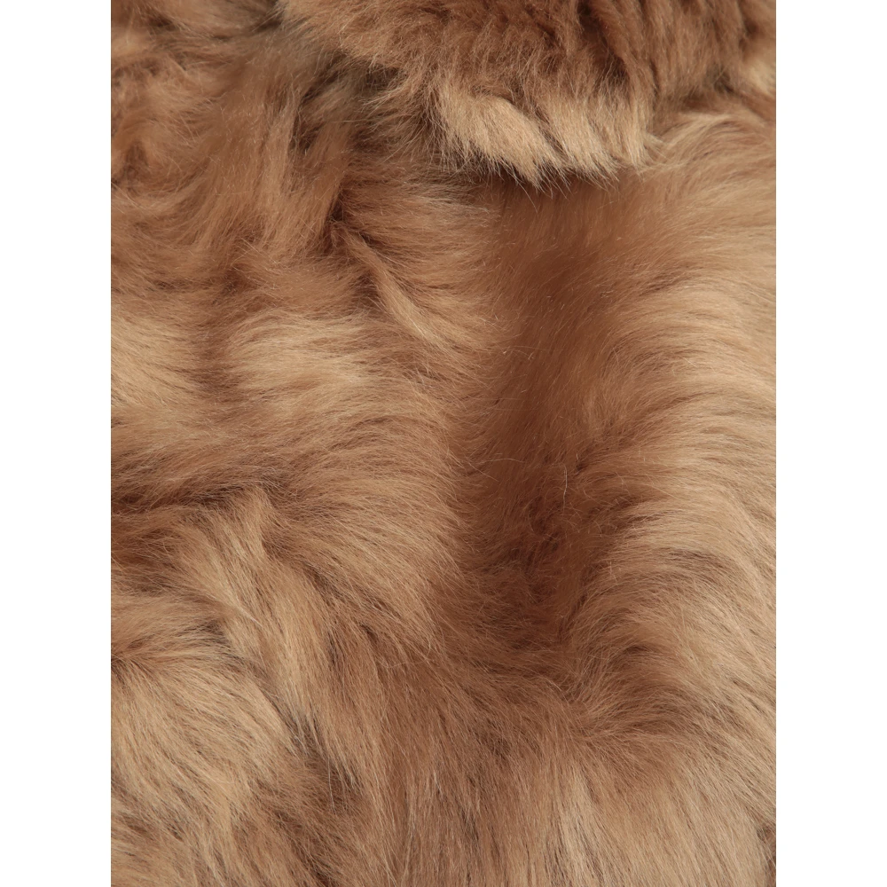 Yves Salomon Beige Winterjas Damesmode Brown Dames