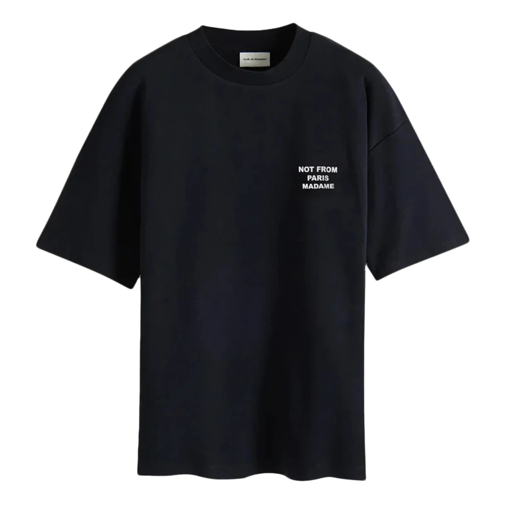 Drole De Monsieur Black T-Shirts, Male, M, Slogan T-Shirt
