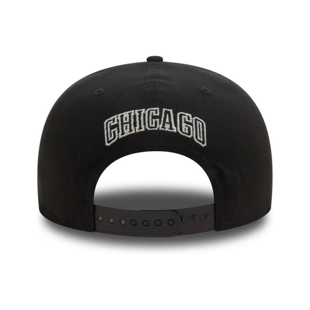 new era Zwarte Bulls Metallic Outline Pet Black Heren