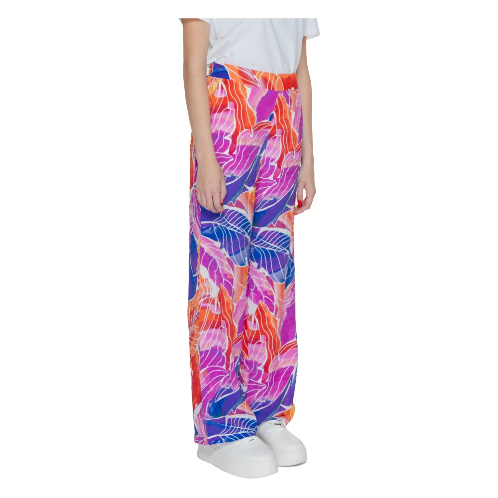 Vila Wijde Broek Lente Zomer Collectie Multicolor Dames