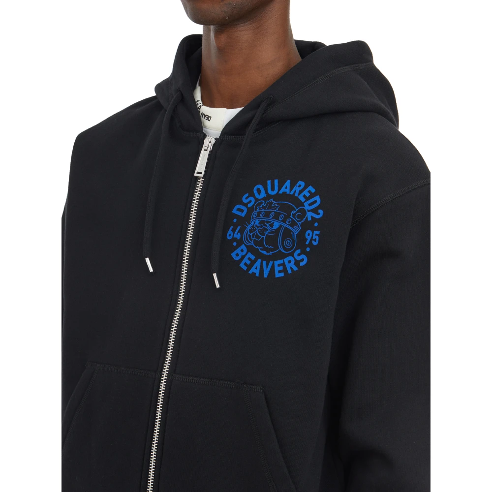 Dsquared2 Hoodie met rits Black Heren