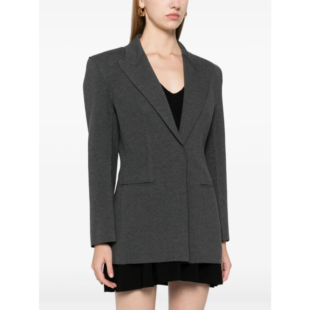 Norma Kamali Grijze Jassen met Touch-Strap Sluiting Gray Dames