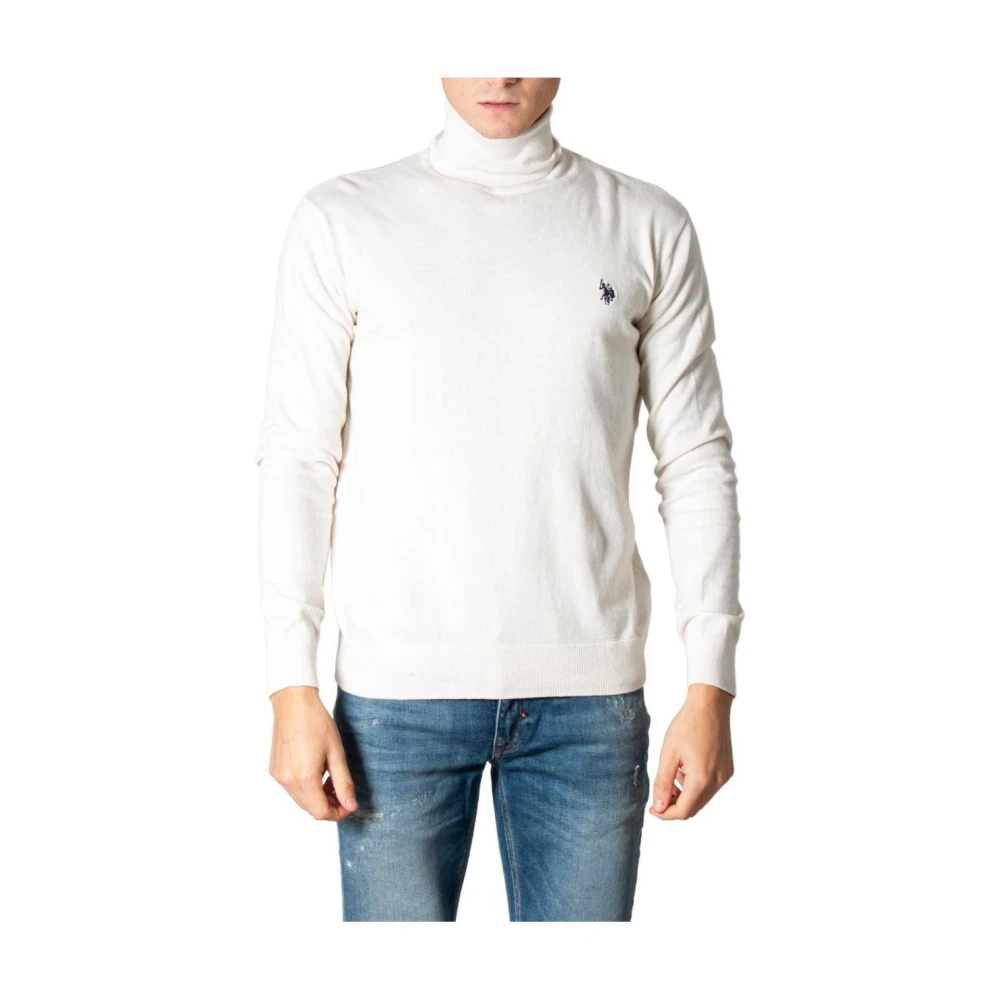 U.s. Polo Assn. Uomo Bianco Maglione Girocollo Classico Maglieria