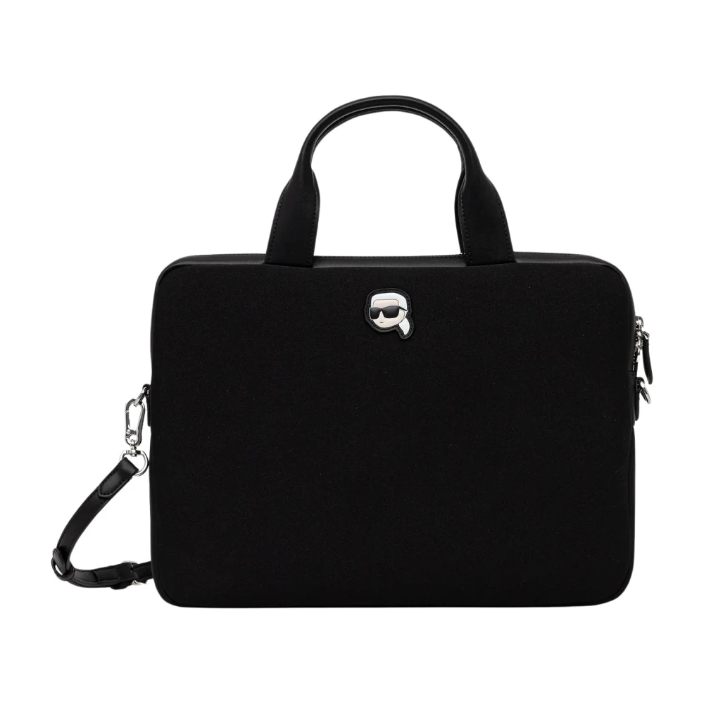 Karl Lagerfeld Damen Schwarz - Ikon Laptop-Tasche, Größe: One Size - Image 2