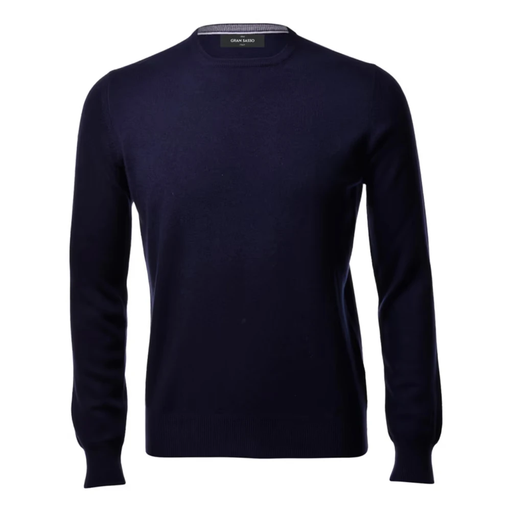 Gran Sasso Paricollo Gebreide trui met ronde hals Blue Heren