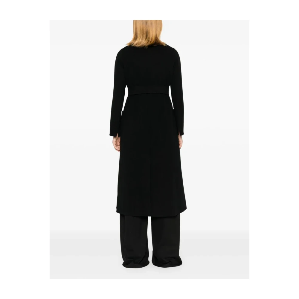 Max Mara Zwarte Wollen Ceintuur Wikkeljas Black Dames