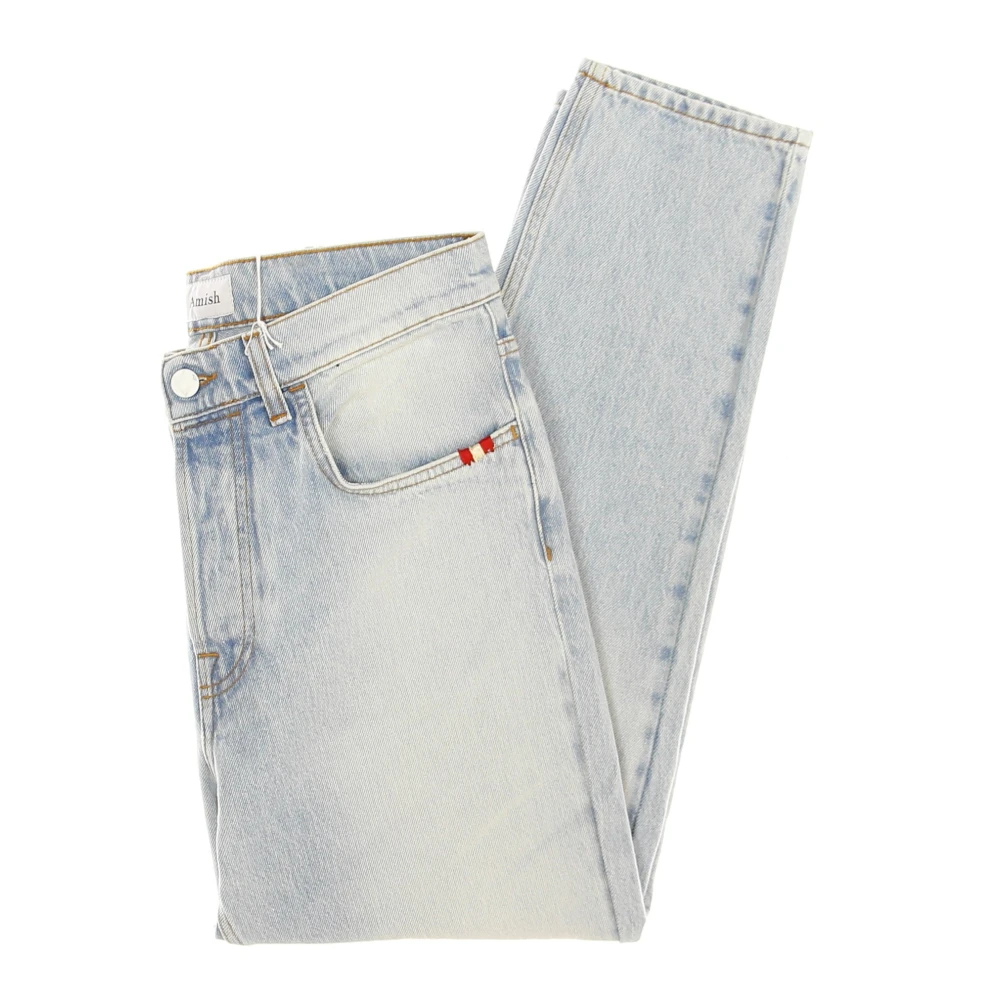 Amish Klassieke knie denim herenjeans Blue Heren