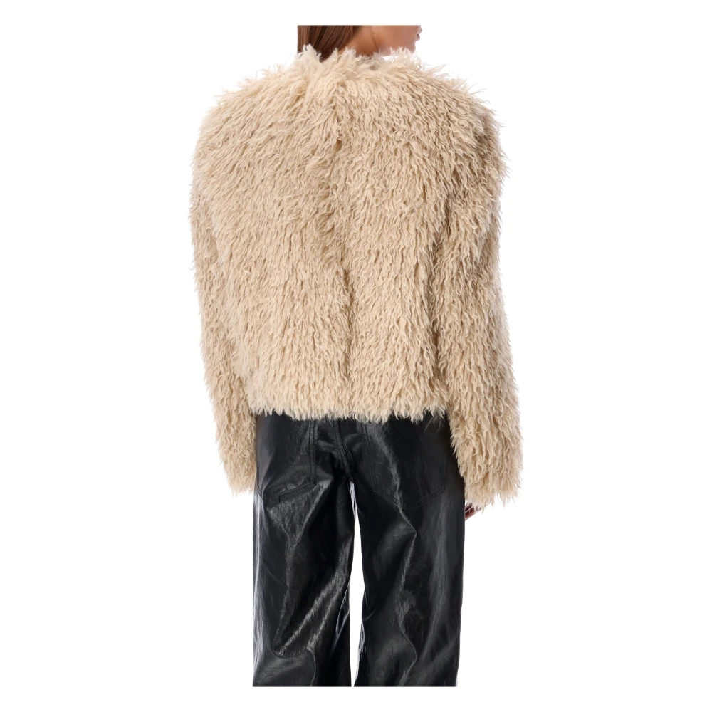 Isabel marant Eco Bontjas Outerwear Ecru Beige Dames