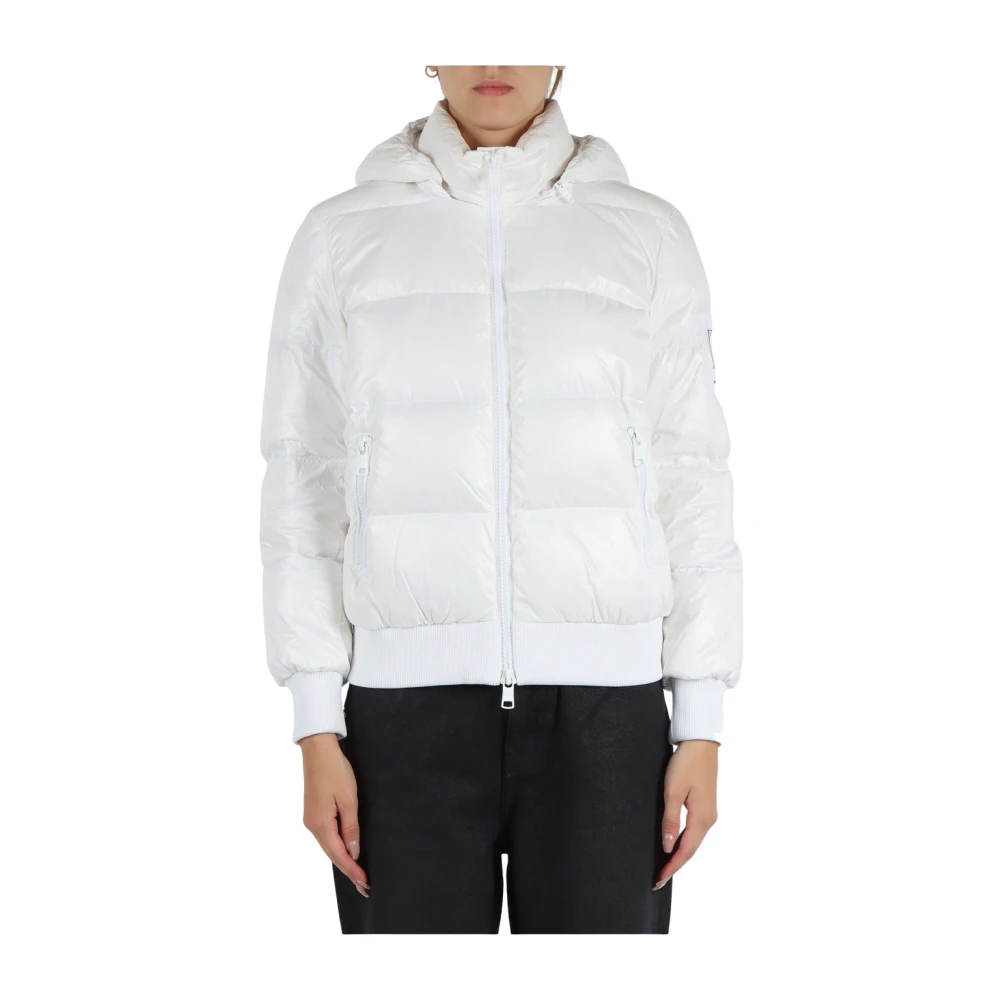 Armani Exchange Witte Gewatteerde Pufferjas White Dames