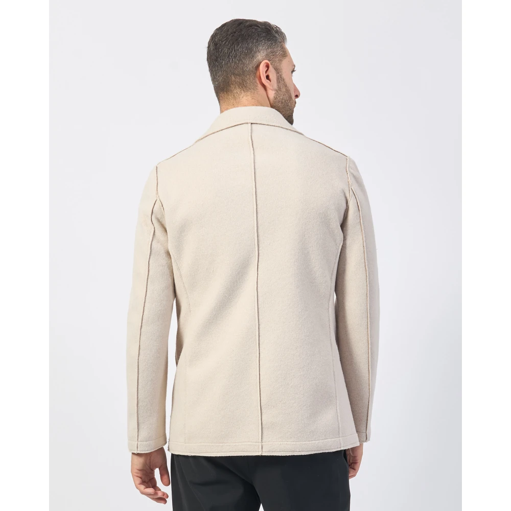 Mulish Beige Double-Breasted Jas met Zakken Beige Heren