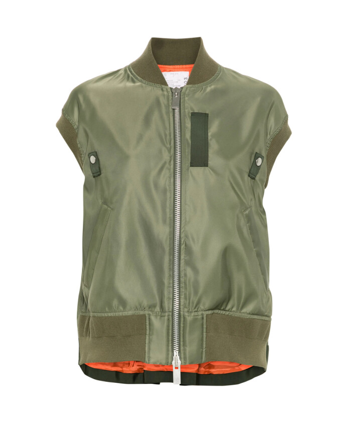 gilet-vert-a-col-cotele-sans-manches