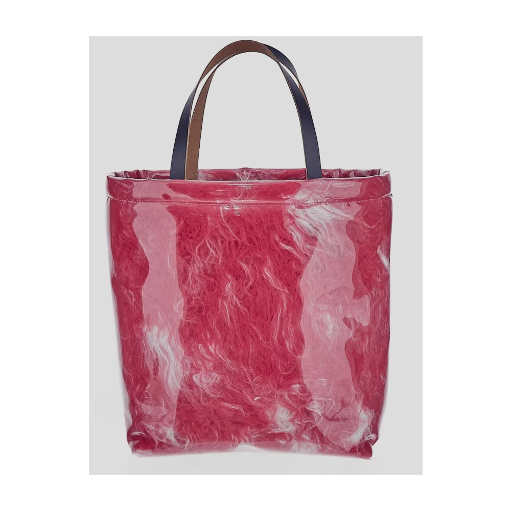 Marni Shearling Tote Tas Pink Dames