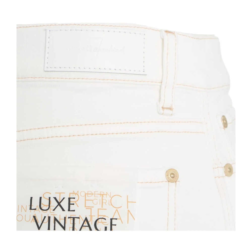 7 For All Mankind Witte Wide Leg Jeans Lotta Sugar White Dames