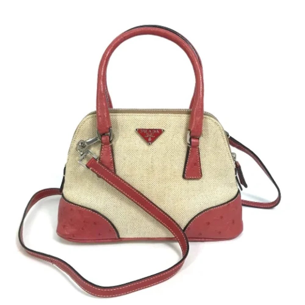Prada Vintage Pre-owned Fabric prada-bags Beige Dames