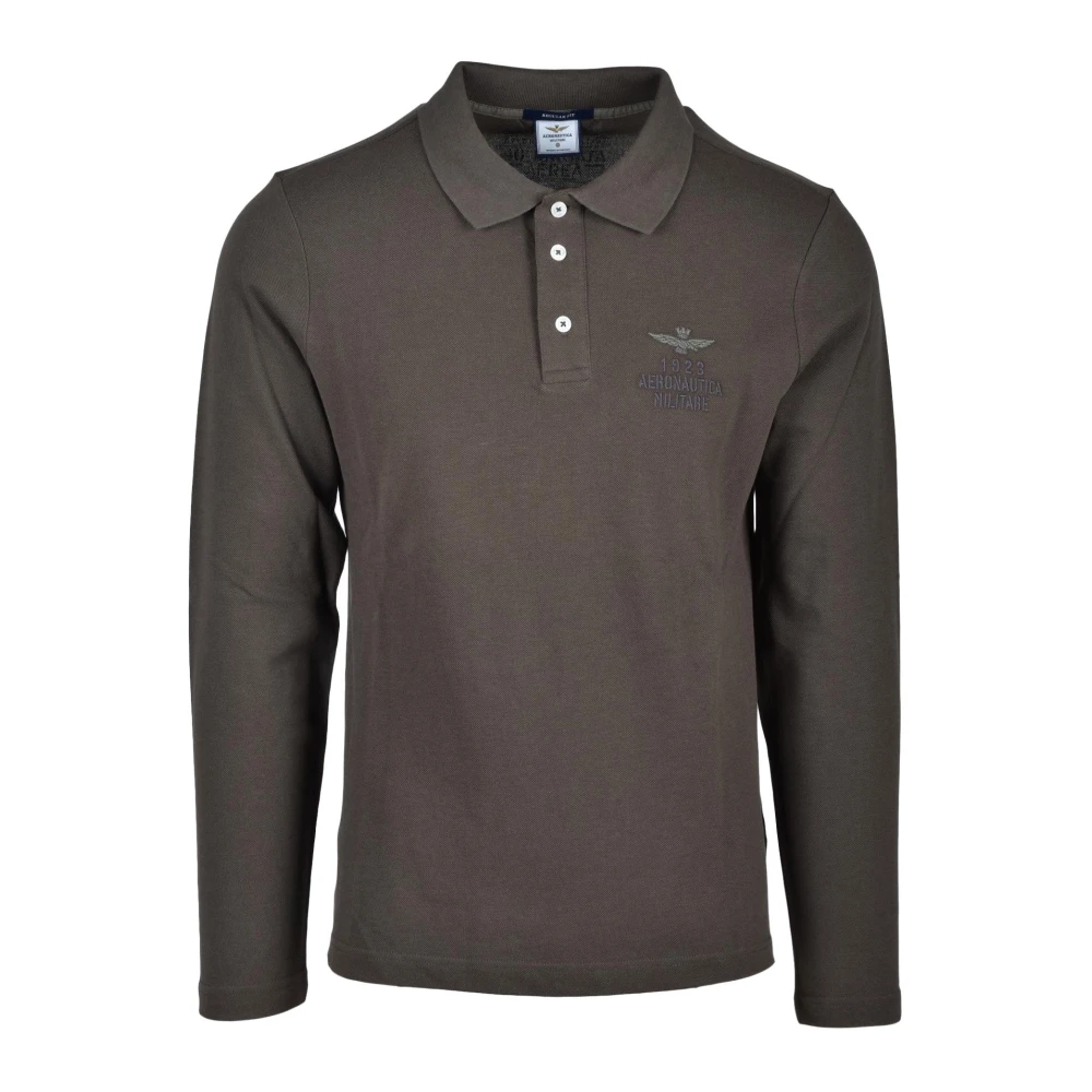 Aeronautica militare Katoenen Militaire Polo Shirt Green Heren