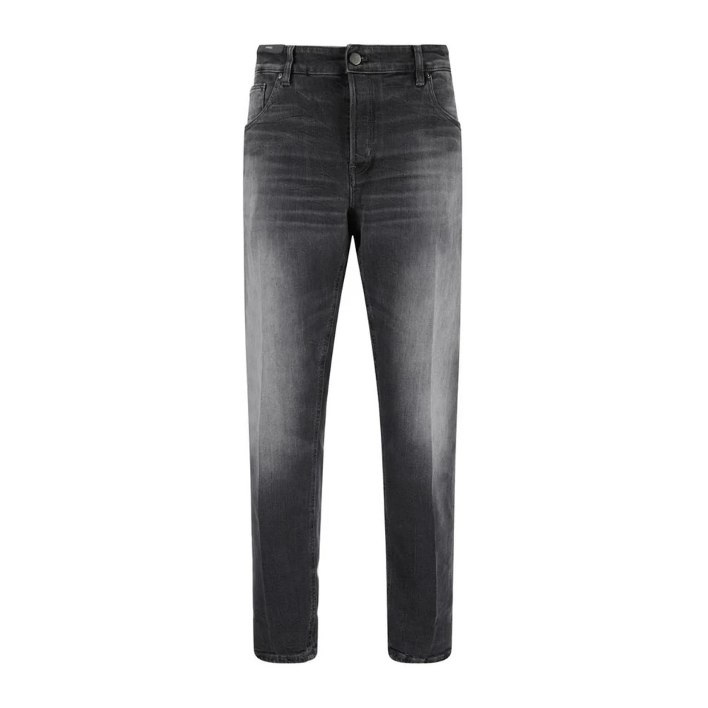 PT Torino Denim Five-Pocket Broek met Knoopsluiting Black Heren