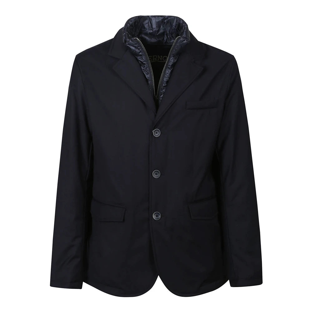Herno Gewatteerde Down Blazer Jas Blue Heren