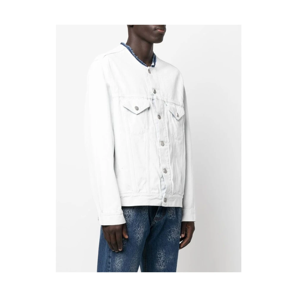 Maison Margiela Gescheurd Effect Katoenen Buitenkleding White Dames