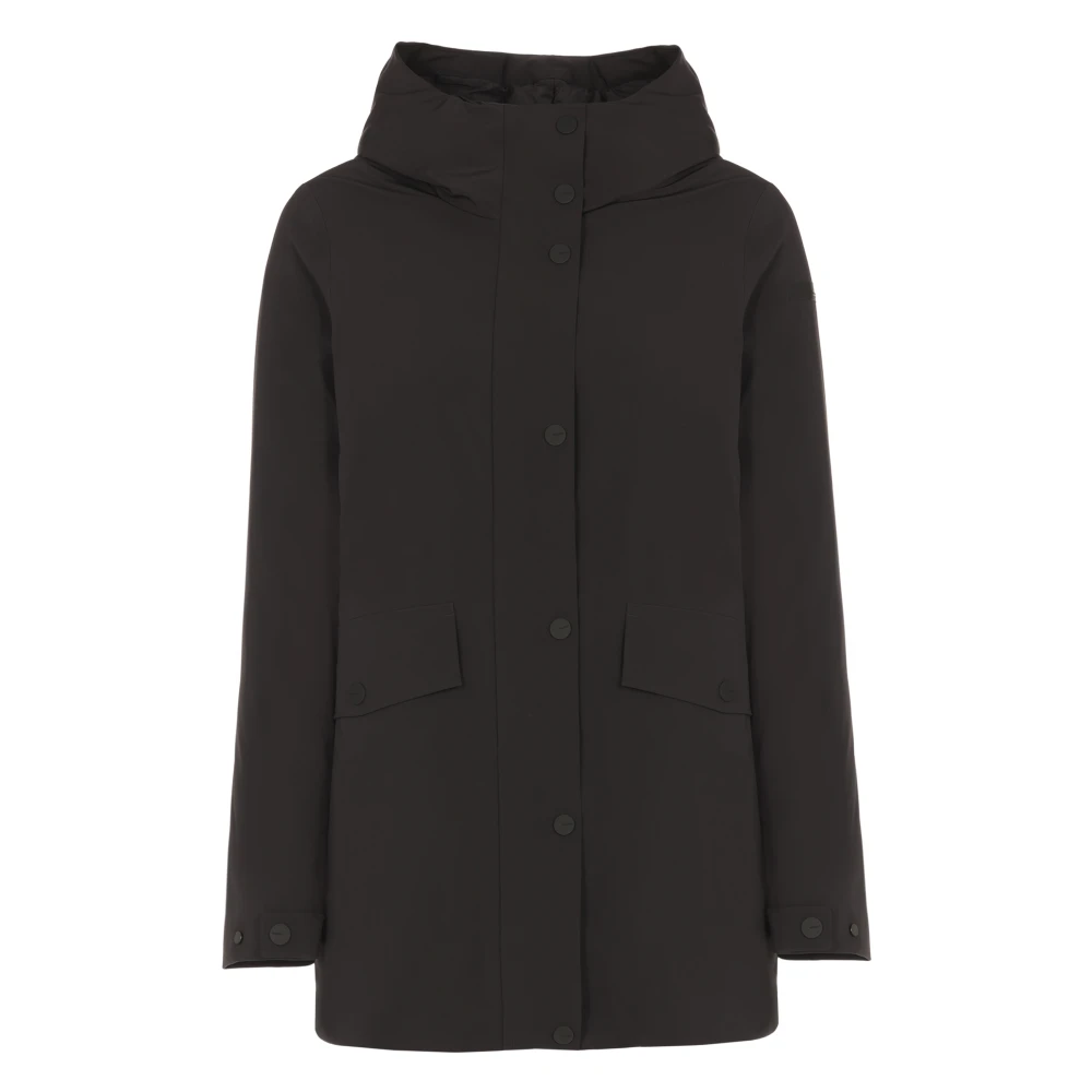 RRD Zwarte Parka met Capuchon en Zakken Black Dames