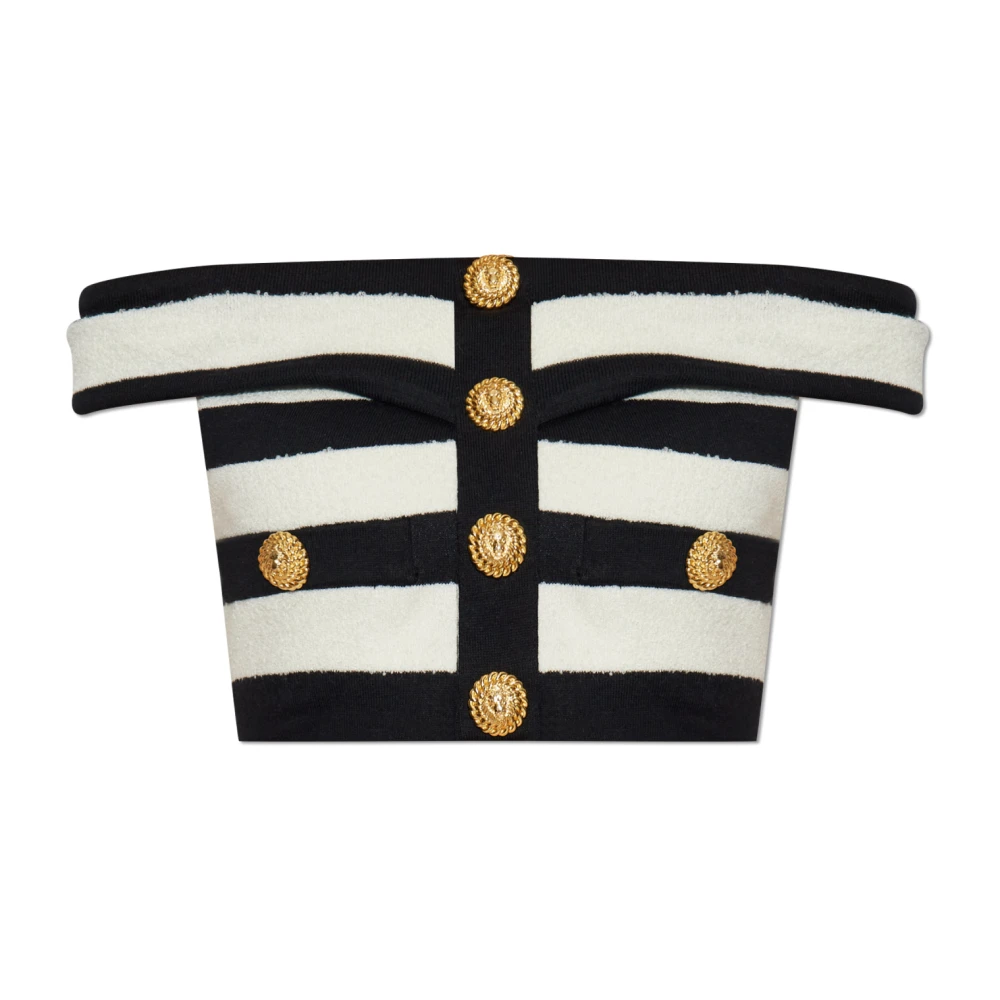 Balmain Gestreept patroon top Black Dames