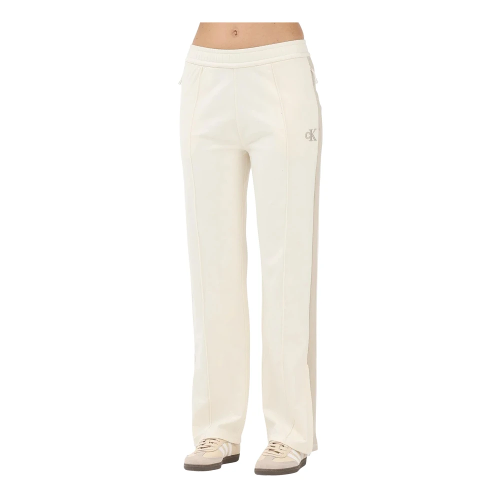 Calvin Klein Women's Beige Sweatpants, S, Stretch Terry Track Pant