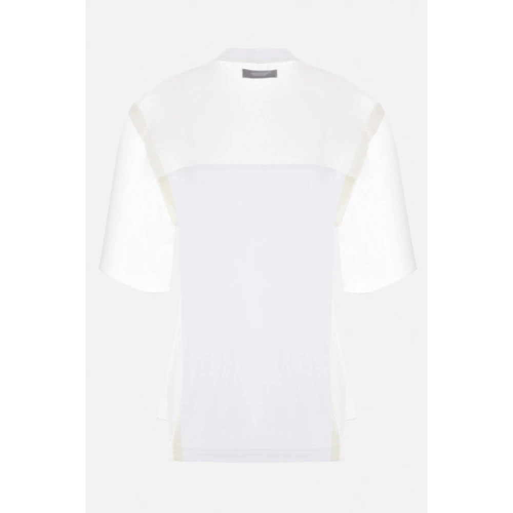 Undercover Witte T-shirt met Chiffon Inzetstukken White Dames