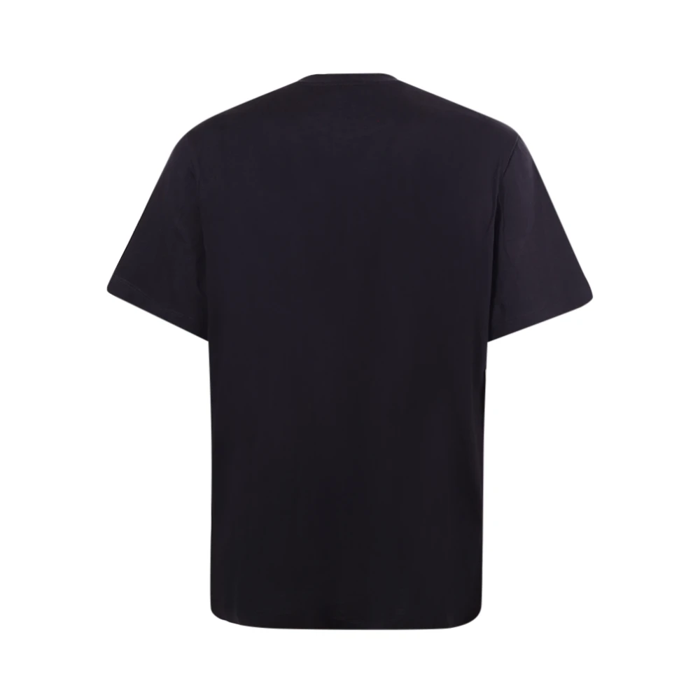 Msgm Zwart Crew-neck T-shirt met Logo Black Heren