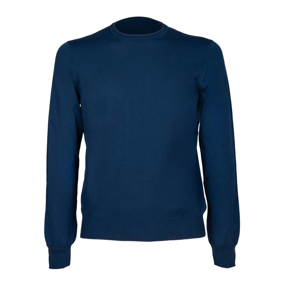 Gran Sasso Vintage Indigo Katoenen Crewneck Sweater Blue Heren