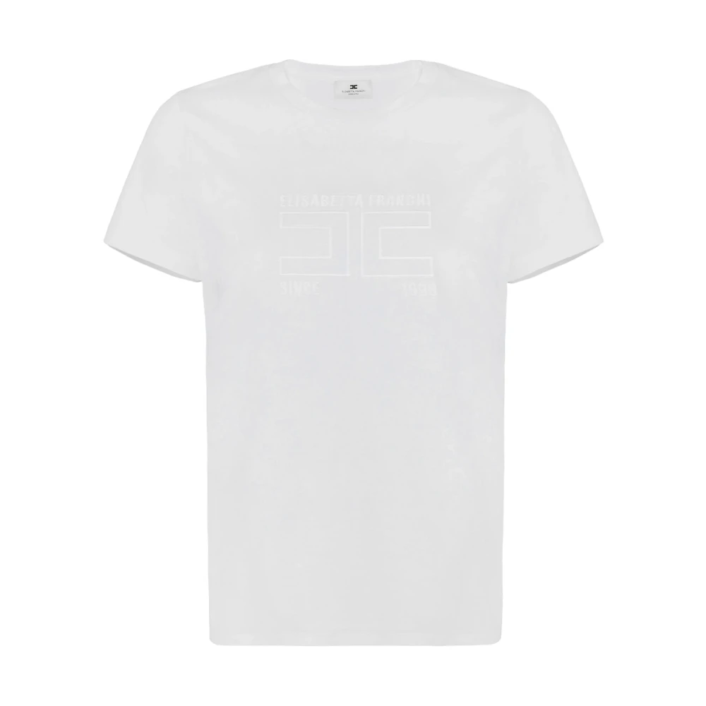 Elisabetta Franchi White T-Shirts, Female, L, T-Shirt