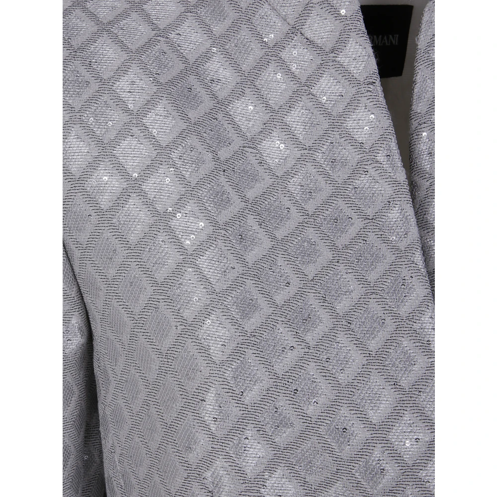 Giorgio Armani Geometrische Jacquard Paillettenjas Gray Dames