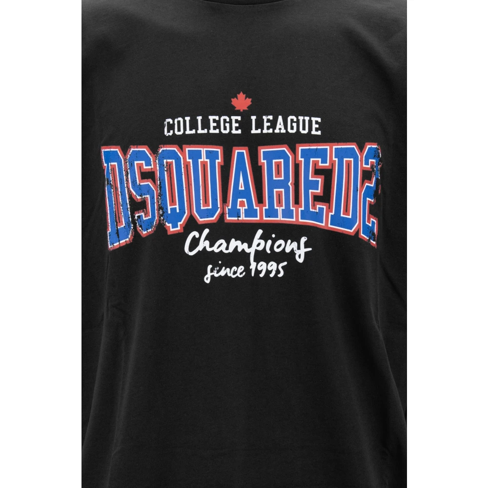 Dsquared2 Heren Grafische Print Katoenen T-Shirt Black Heren