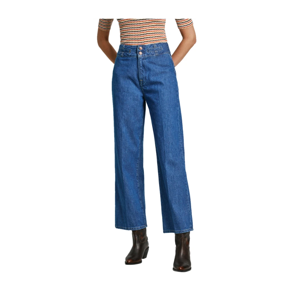 Pepe Jeans Women's Blue Eco-Friendly Straight Leg Denim Jeans - Straight Fit Jeans - W27 L30 - Jeans