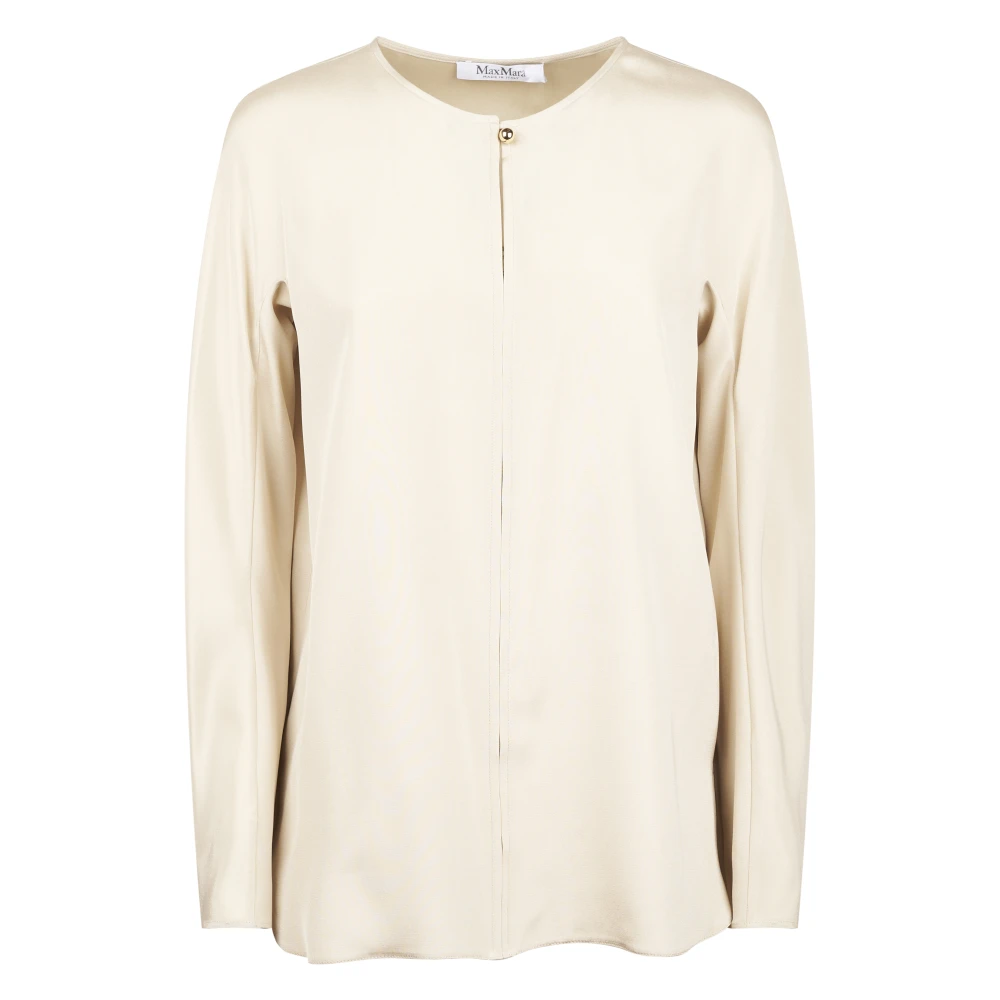 Max Mara Women's Beige Blouses, M, Silk Crêpe De Chine Blouse