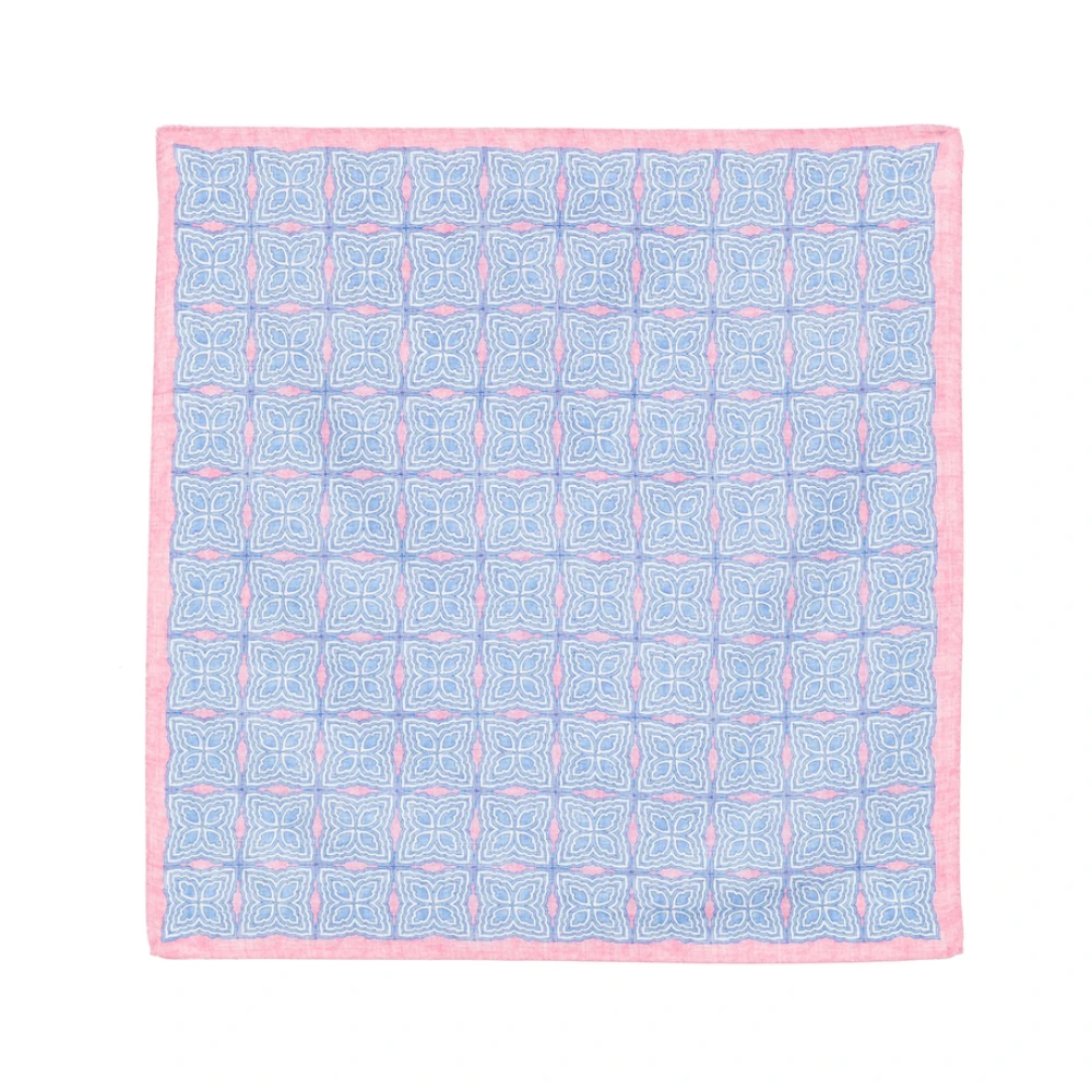 Lady Anne Blauwe Grafische Print Sjaal Vierkante Vorm Multicolor Dames