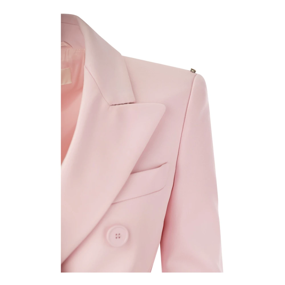 SPORTMAX Dubbelrijige Scuba Jersey Blazer Pink Dames